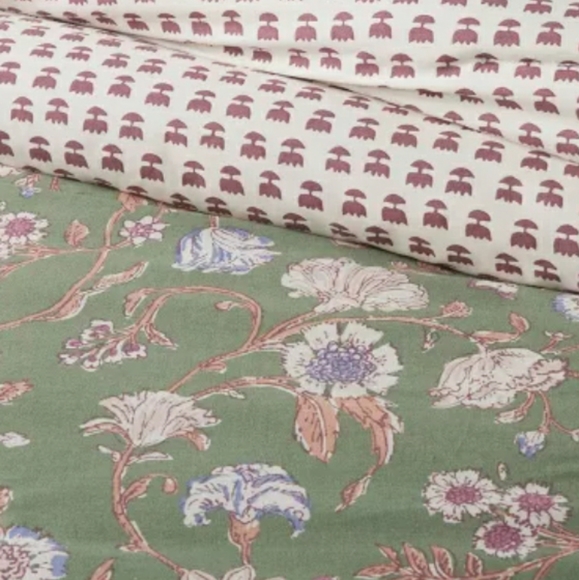 New Threshold Boho reversible printed comforter & sham set Full/Queen - Picture 7 of 12